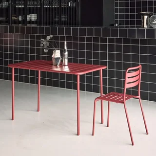 Table de jardin Amélia métal 4 personnes acier antirouille extérieur