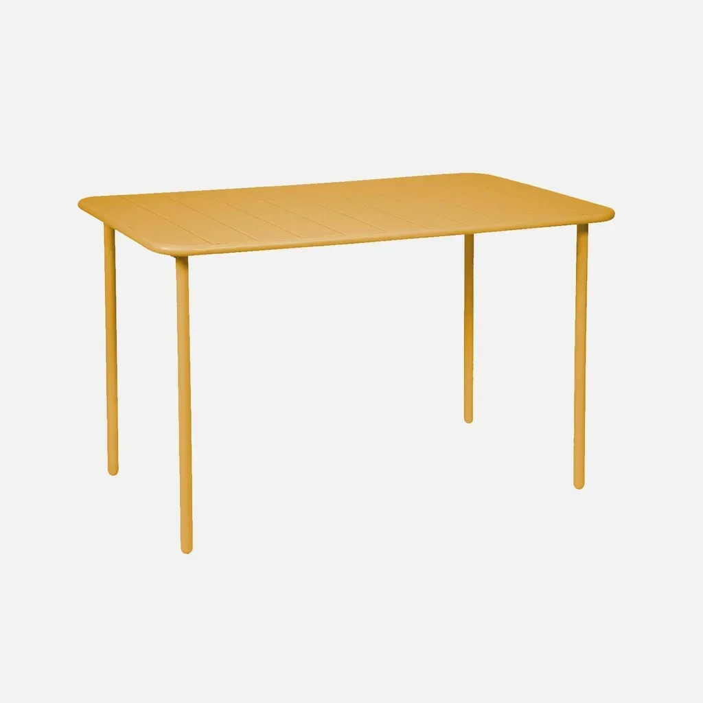 Table de jardin métal Amélia 4 personnes acier antirouille extérieur