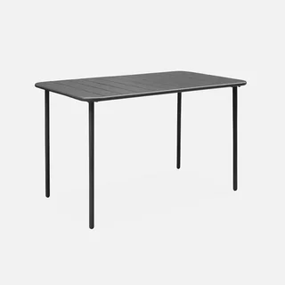 Table de jardin métal Amélia 4 personnes acier antirouille extérieur