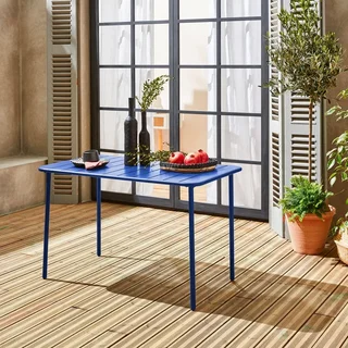Table de jardin métal Amélia 4 places acier antirouille extérieur
