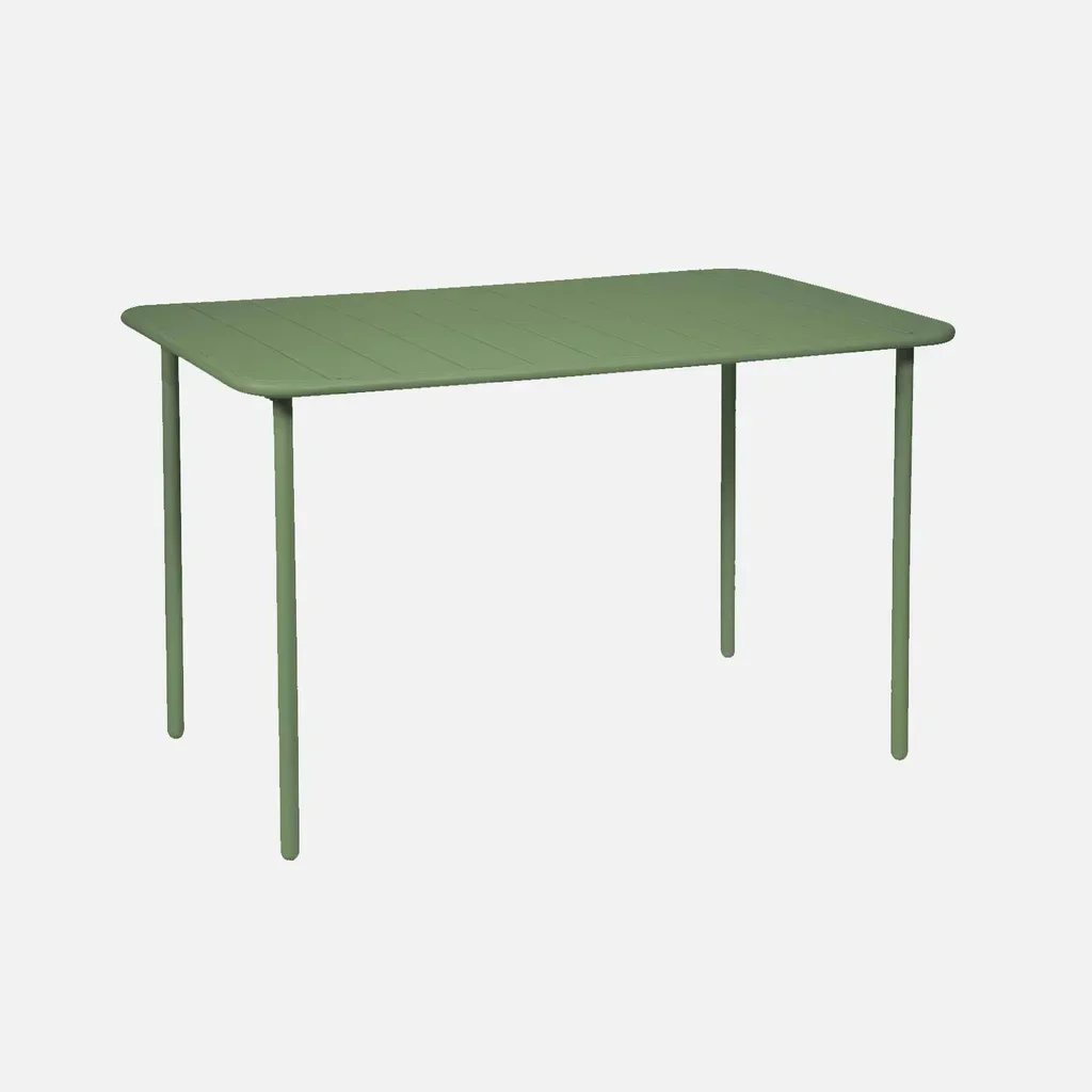 Table de jardin métal Amélia 4 personnes acier antirouille extérieur