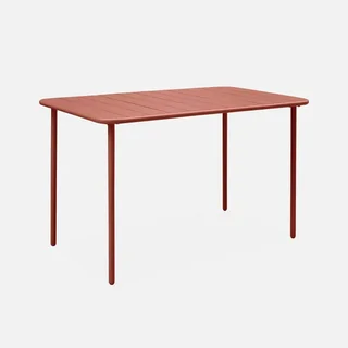 Table de jardin métal Amélia 4 personnes acier antirouille extérieur