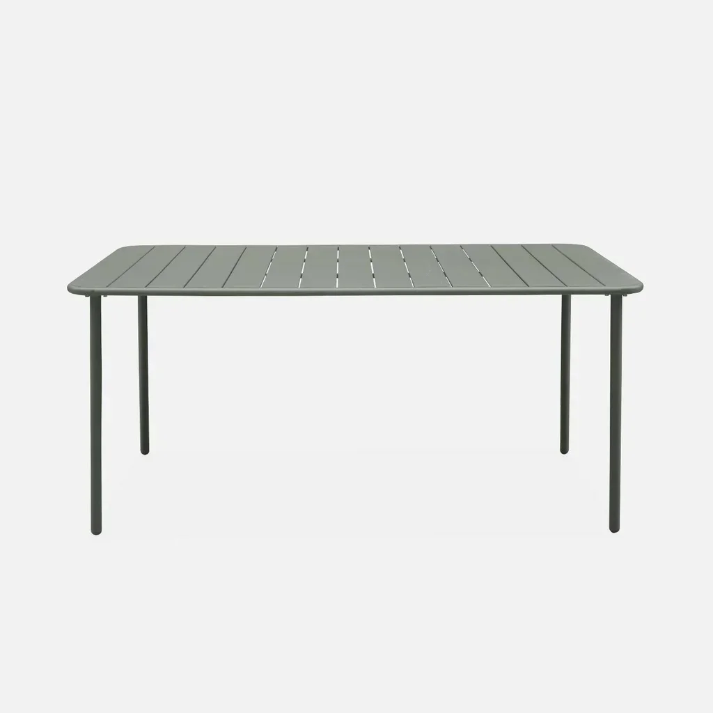 Table de jardin métal 6 places Amélia - Ensemble table et chaises extérieur résistant
