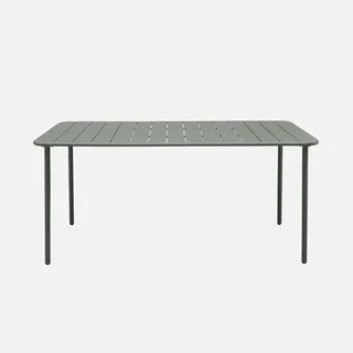 Table de jardin métal 6 places Amélia - Ensemble table et chaises extérieur résistant