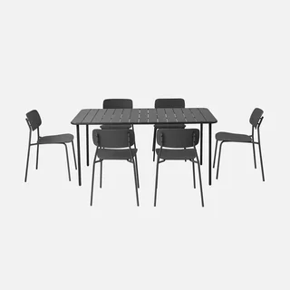 Table de jardin métal 6 places Amélia - Design intemporel extérieur
