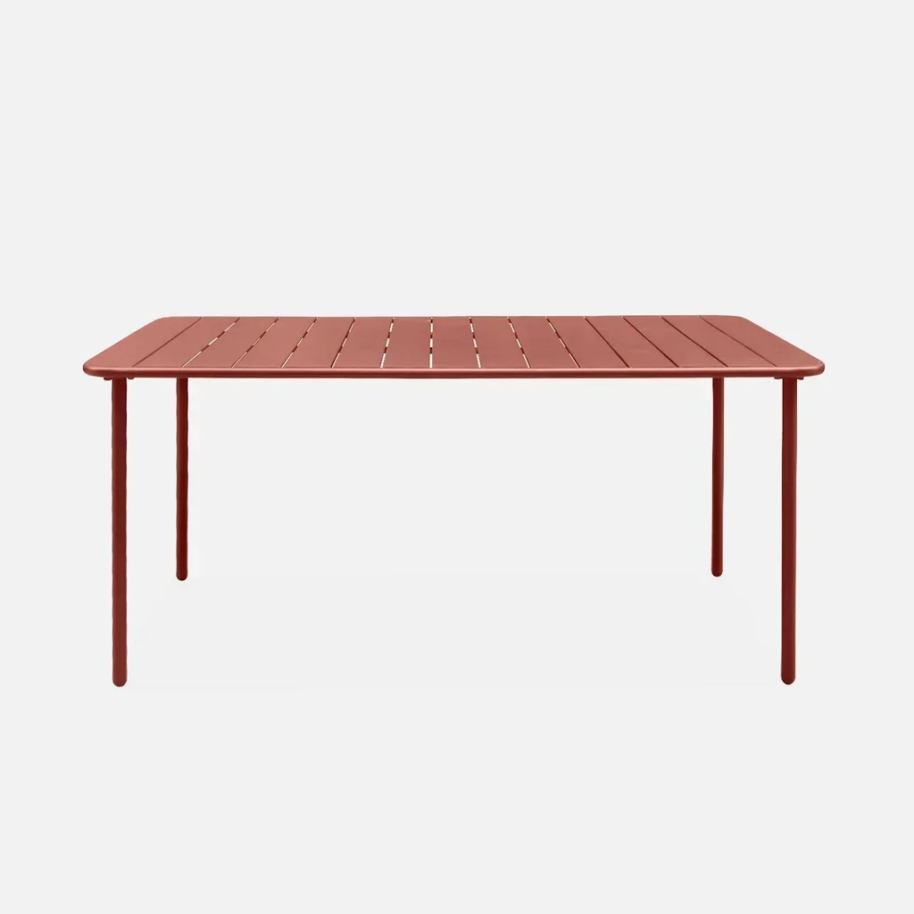 Ensemble table et chaises de jardin Amélia 6 places acier antirouille