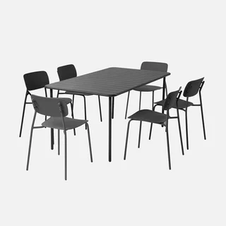 Table de jardin métal 6 places Amélia - Design intemporel extérieur