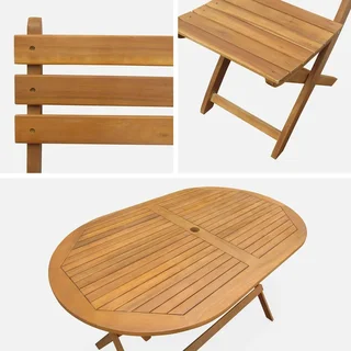 Tavolo da giardino pieghevole legno acacia 6 posti Macapa