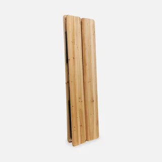 Table de jardin pliante bois sapin 2 bancs brasserie 6 personnes