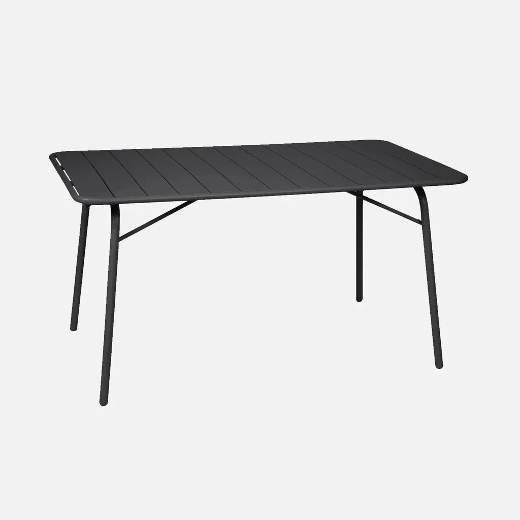 Table de jardin pliante Amélia métal 6 places avec chaises Liva