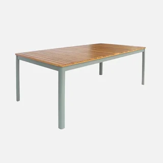Rechteckiger Akazienholz Gartentisch 10 Personen 200 cm Terrassenmöbel