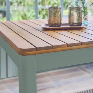 Mesa jardín acacia rectangular 6 comensales Senora 120 cm terraza exterior madera