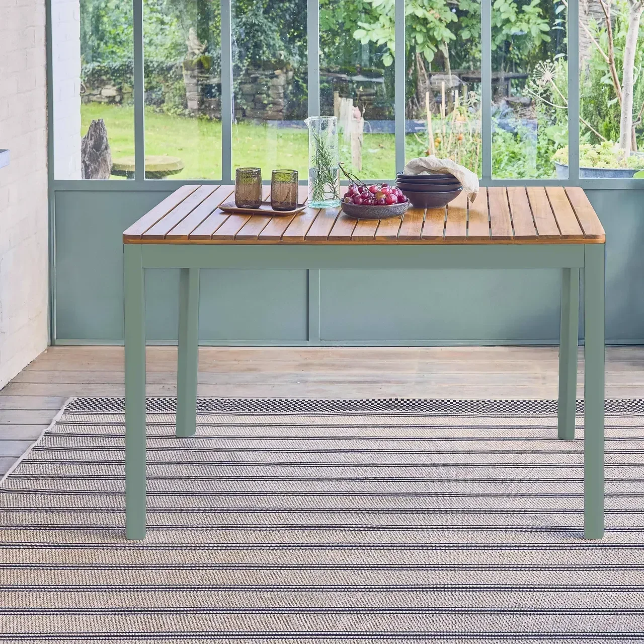Mesa jardín acacia rectangular 6 comensales Senora 120 cm terraza exterior madera