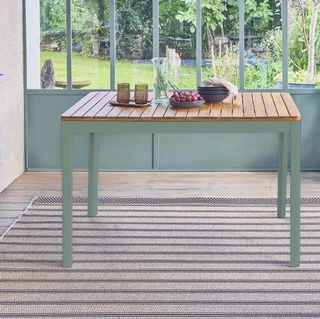 Mesa jardín acacia rectangular 6 comensales Senora 120 cm terraza exterior madera