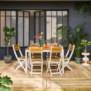 Mesa de jardín madera acacia 6 personas Senora 120 cm