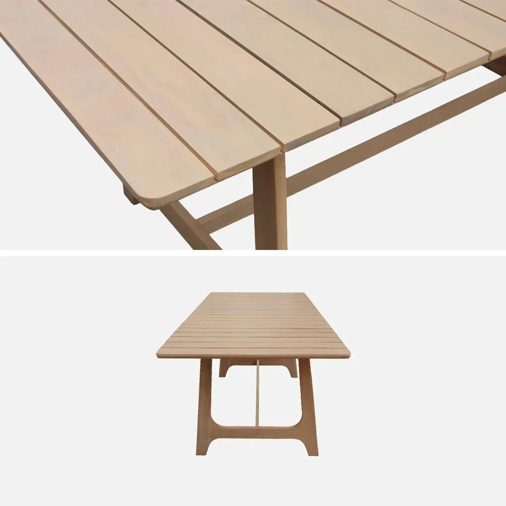 Table de jardin rectangulaire bois acacia 8 personnes Aroha