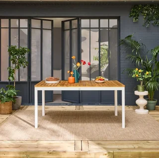 Table jardin rectangulaire bois acacia 8 personnes 160 cm Senora
