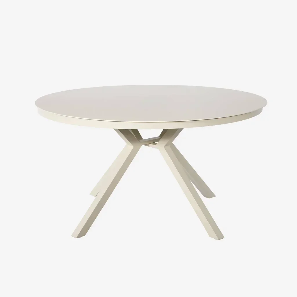 Table de jardin ronde 6 personnes aluminium verre trempé Orbis Anthracite