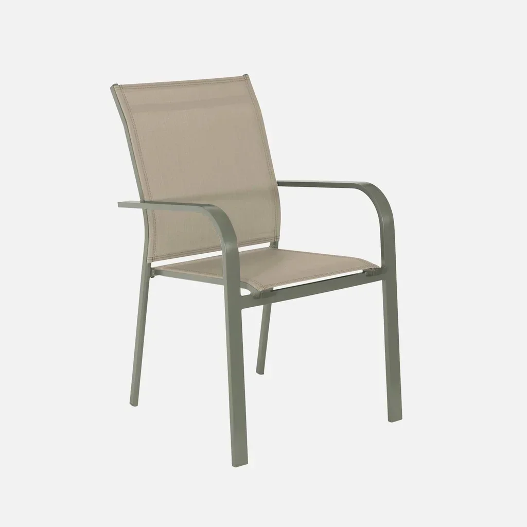 Table de jardin ronde aluminium 6 places Oreva terrasse extérieur