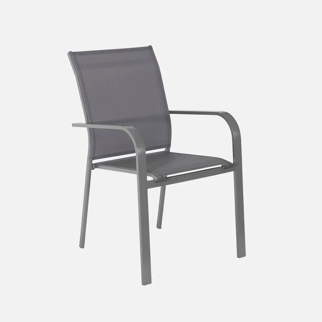 Table de jardin ronde aluminium 6 places Oreva terrasse extérieur