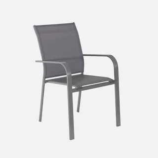 Table de jardin ronde aluminium 6 places Oreva terrasse extérieur