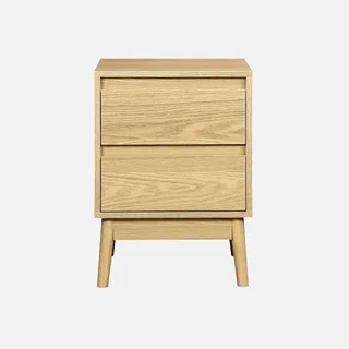 Scandinavian style wooden bedside table 2 drawers Dune