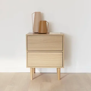 Mika Nightstand 2 Drawers Solid Wood Scandinavian Design