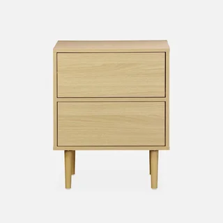 Mika Nightstand 2 Drawers Solid Wood Scandinavian Design