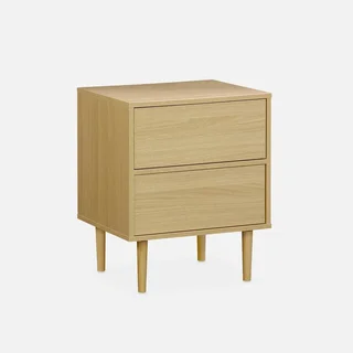 Mika Nightstand 2 Drawers Solid Wood Scandinavian Design