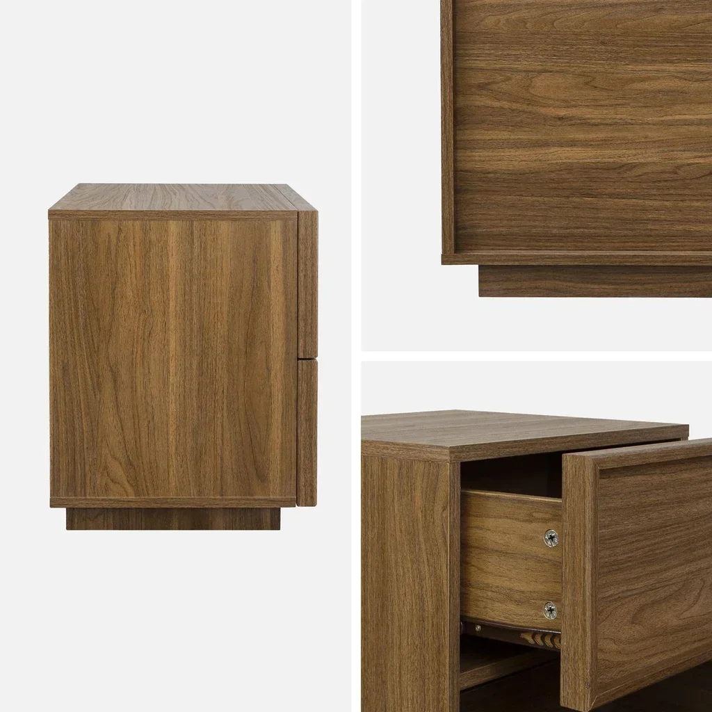 Nachttisch 2 Schubladen Kuba Naturholz-Optik zeitgemäßes Design