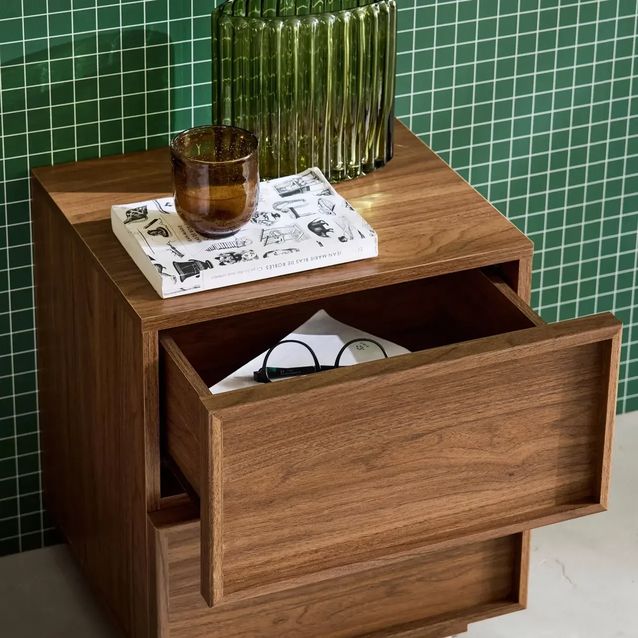 Nachttisch 2 Schubladen Kuba Naturholz-Optik zeitgemäßes Design