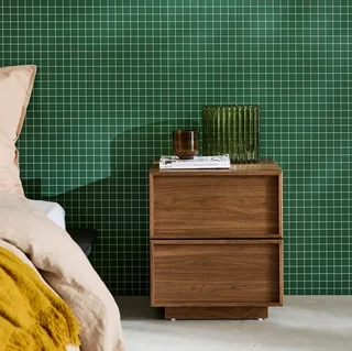 Nachttisch 2 Schubladen Kuba Naturholz-Optik zeitgemäßes Design