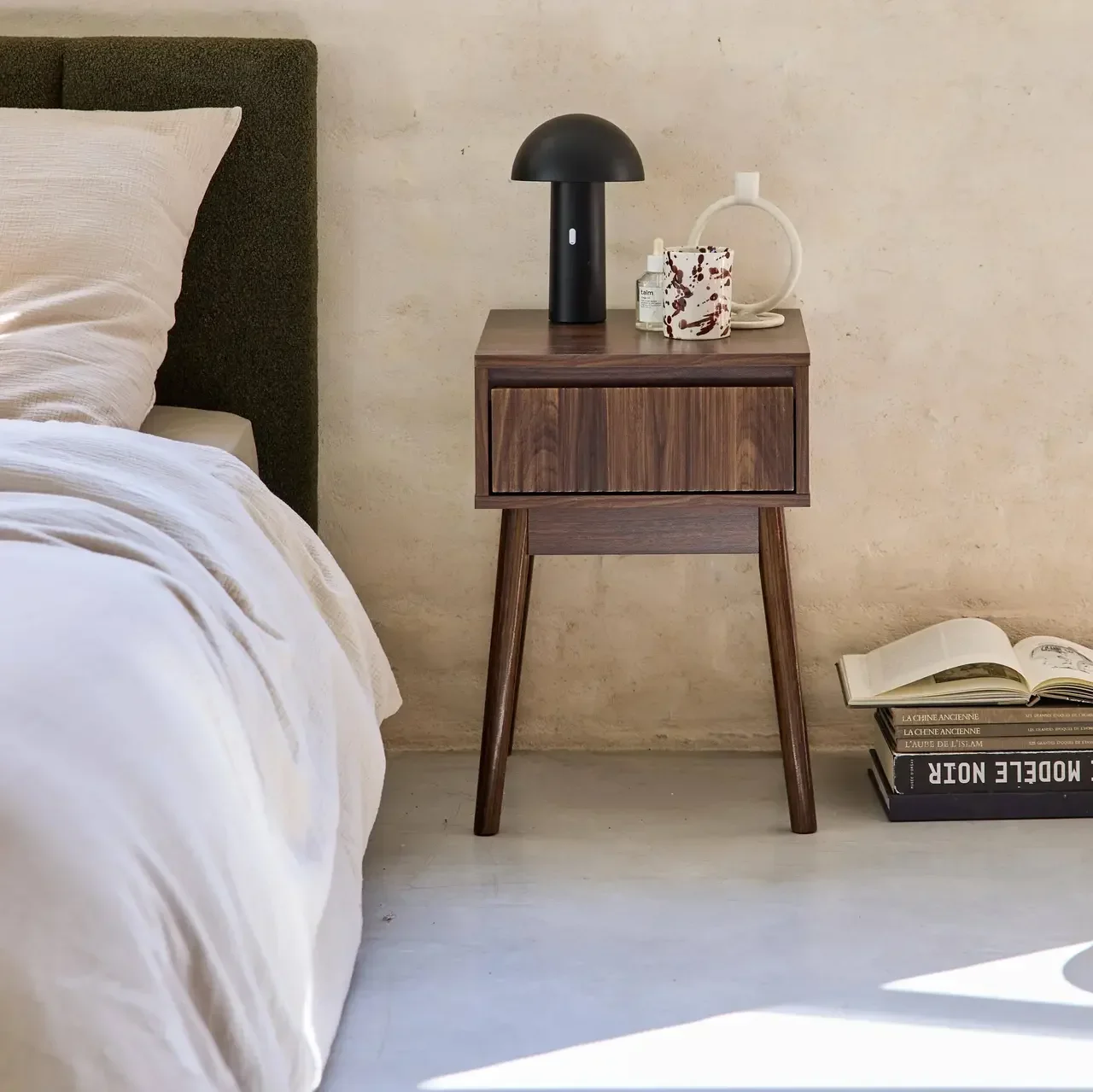 Table de nuit bois 1 tiroir style scandinave Linear