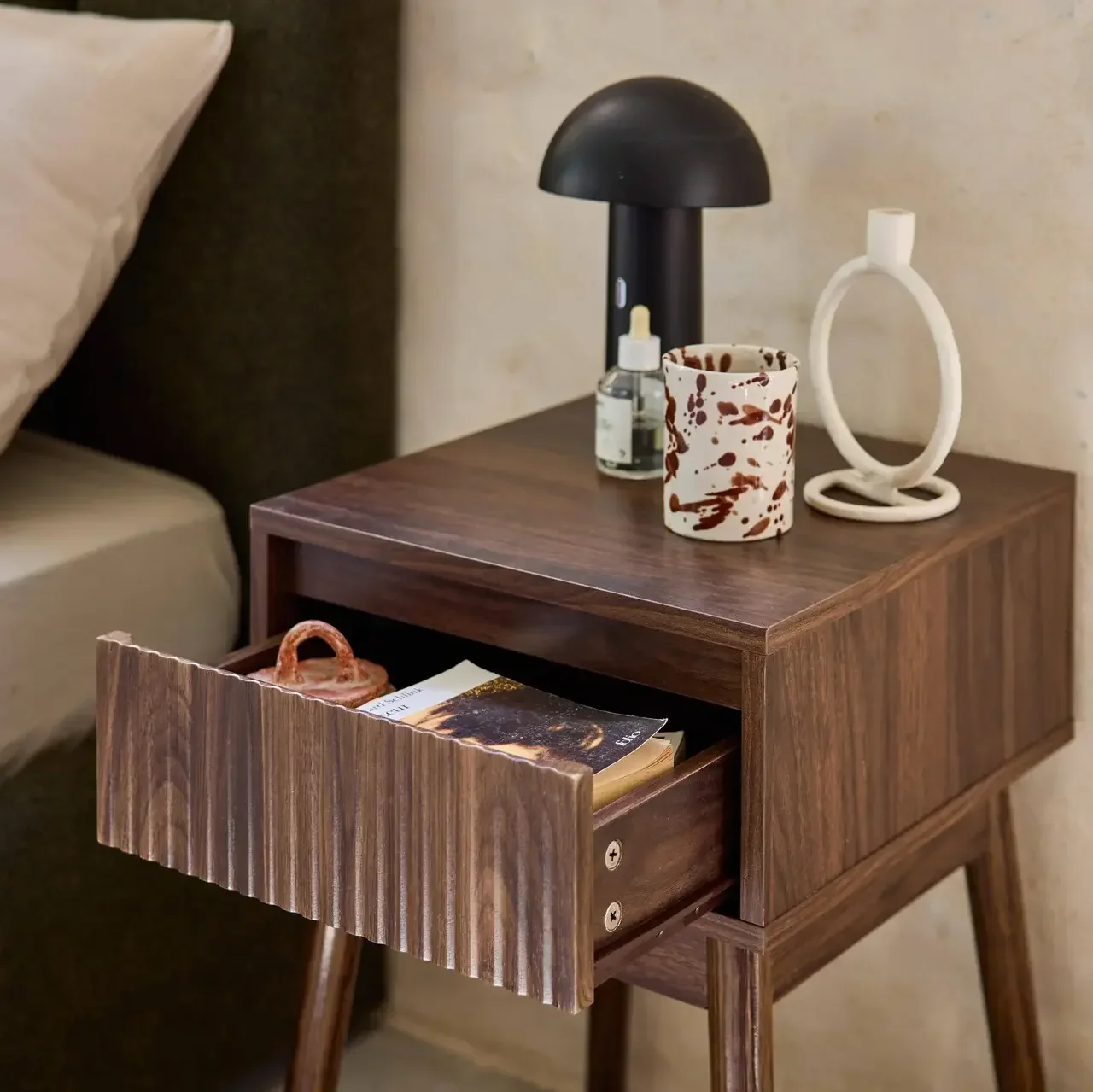 Table de nuit bois 1 tiroir style scandinave Linear