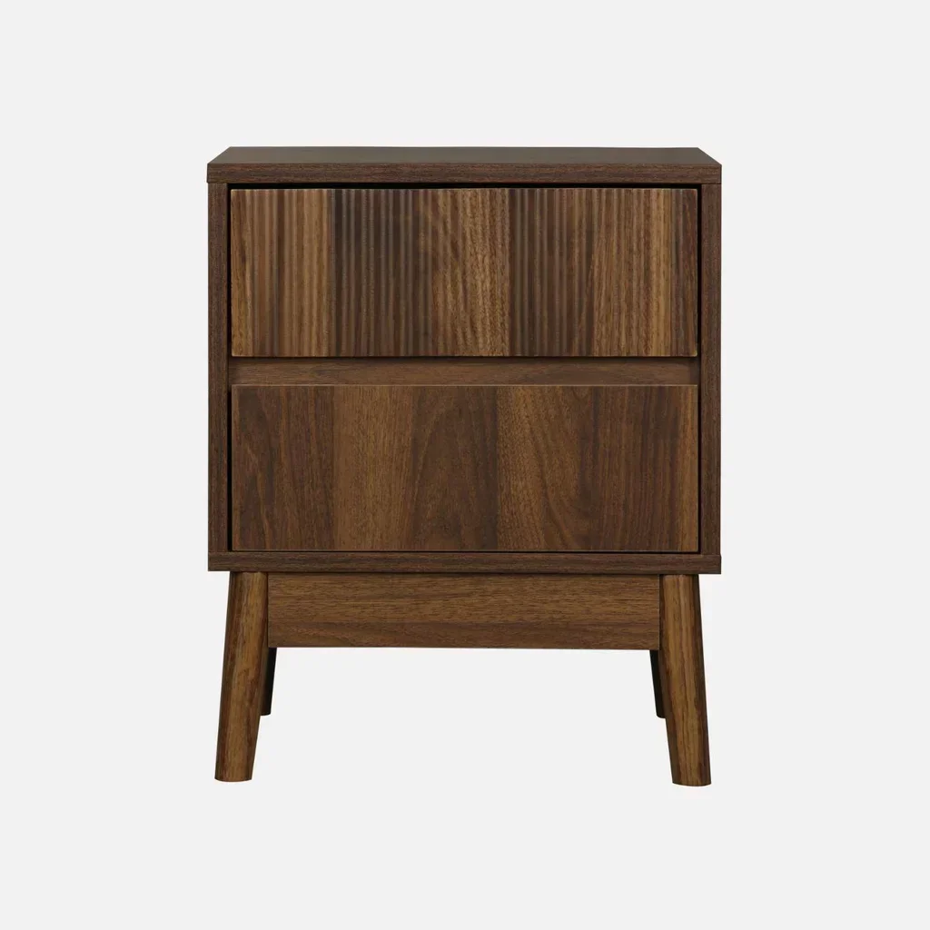 Table de nuit 2 tiroirs bois design scandinave naturel