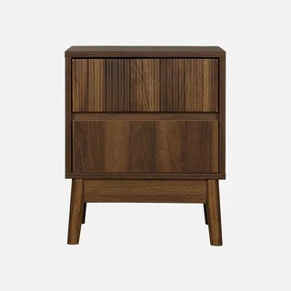 Table de nuit 2 tiroirs bois design scandinave naturel
