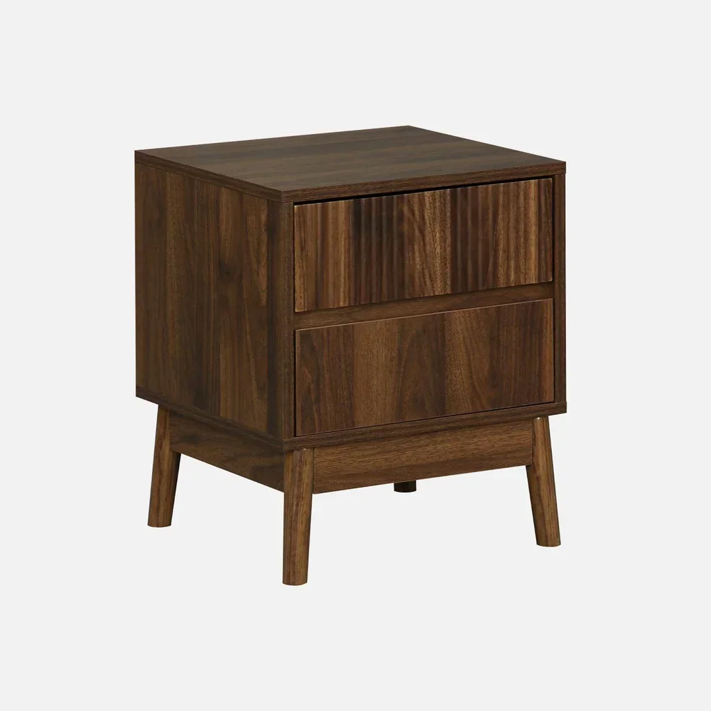 Table de nuit 2 tiroirs bois design scandinave naturel