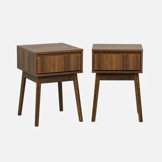 Table de nuit design bois scandinave 1 tiroir lot de 2