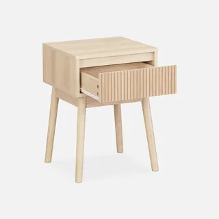 Table de nuit scandinave bois 1 tiroir lot 2 design nordique