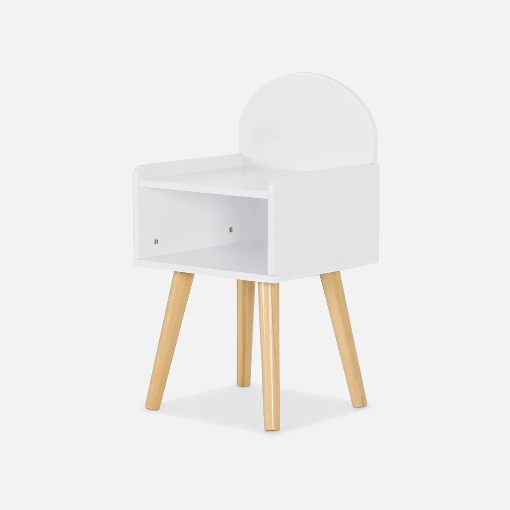 Table de nuit enfant Nephos vert bois naturel design nuage