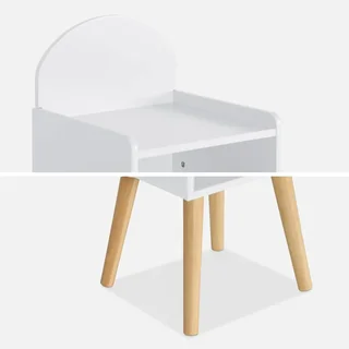 Table de nuit enfant Nephos vert bois naturel design nuage