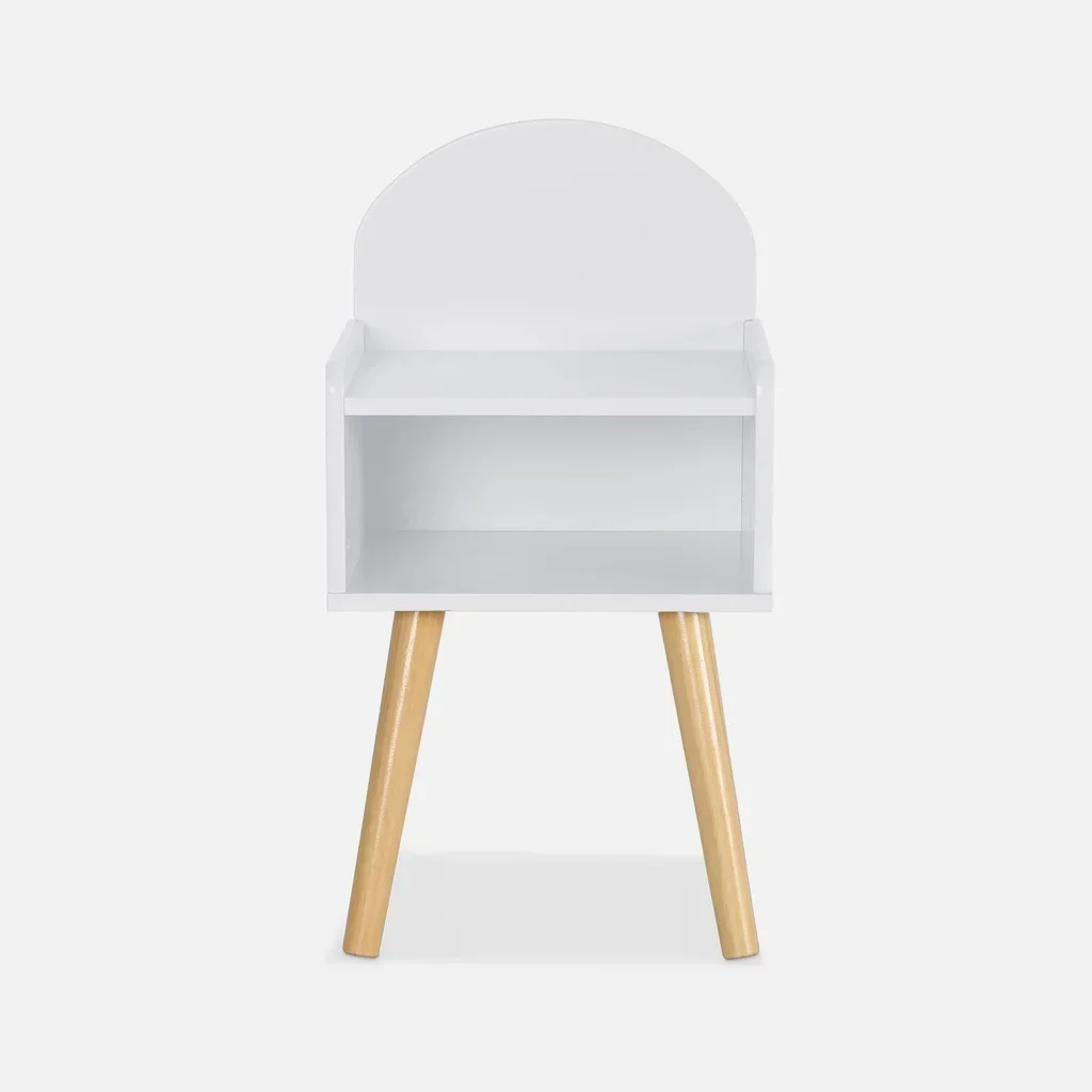 Table de nuit enfant Nephos vert bois naturel design nuage