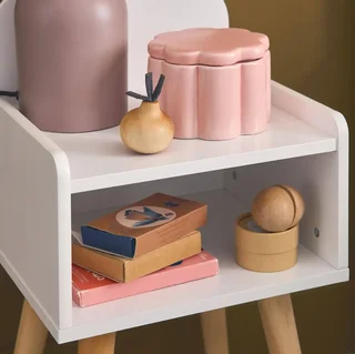 Table de nuit enfant Nephos vert bois naturel design nuage