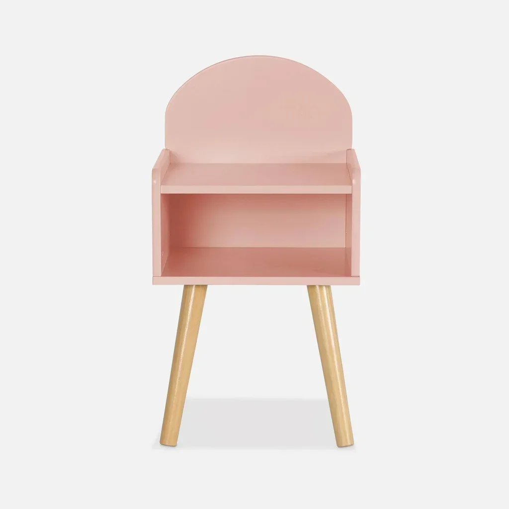 Table de chevet enfant Nephos bois naturel vert nuage