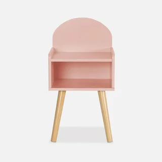 Table de chevet enfant Nephos bois naturel vert nuage