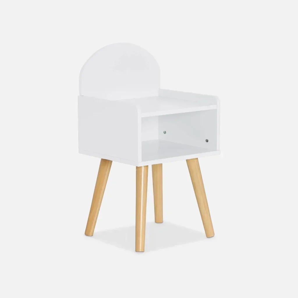 Table de nuit enfant Nephos vert bois naturel design nuage