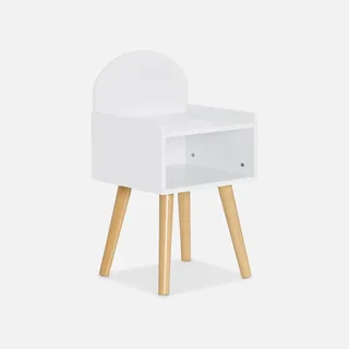 Table de nuit enfant Nephos vert bois naturel design nuage