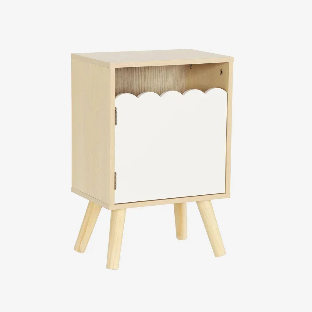 Kids Nightstand Azur Wood Pattern 1 Door Scandinavian Style