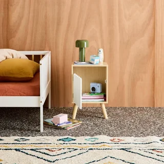 Kids Nightstand Azur Wood Pattern 1 Door Scandinavian Style