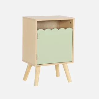 Kids nightstand Azur wood pattern 1 door Scandinavian style